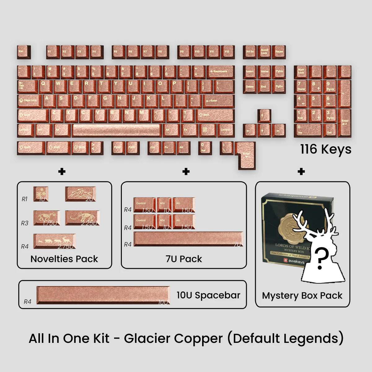 [GB] Awekeys Wild Ice Metal Keycaps Set - Image 41
