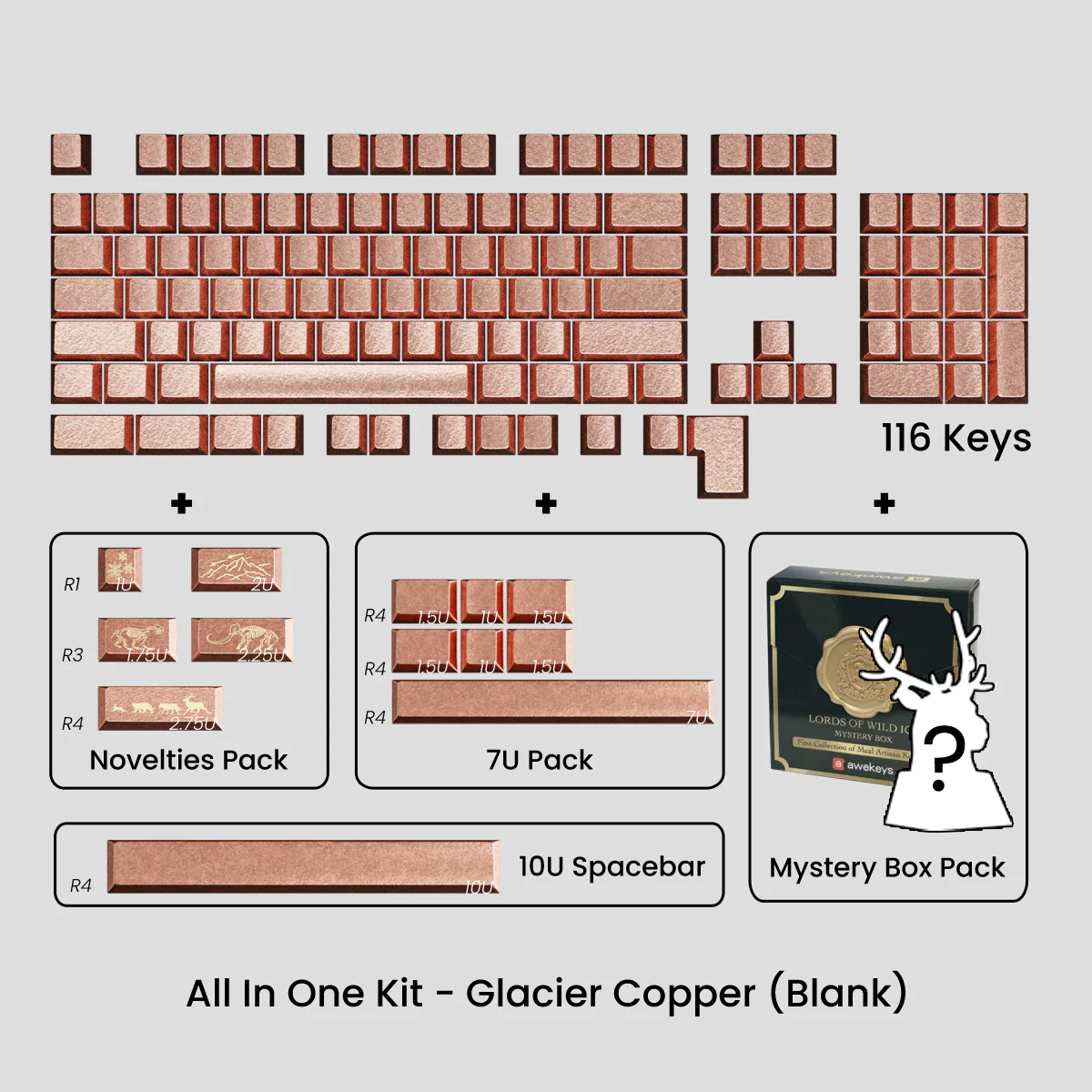 [GB] Awekeys Wild Ice Metal Keycaps Set - Image 42