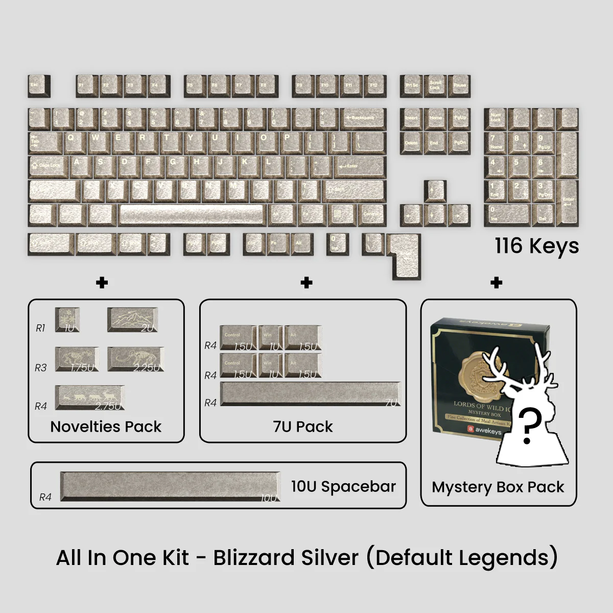 [GB] Awekeys Wild Ice Metal Keycaps Set - Image 73