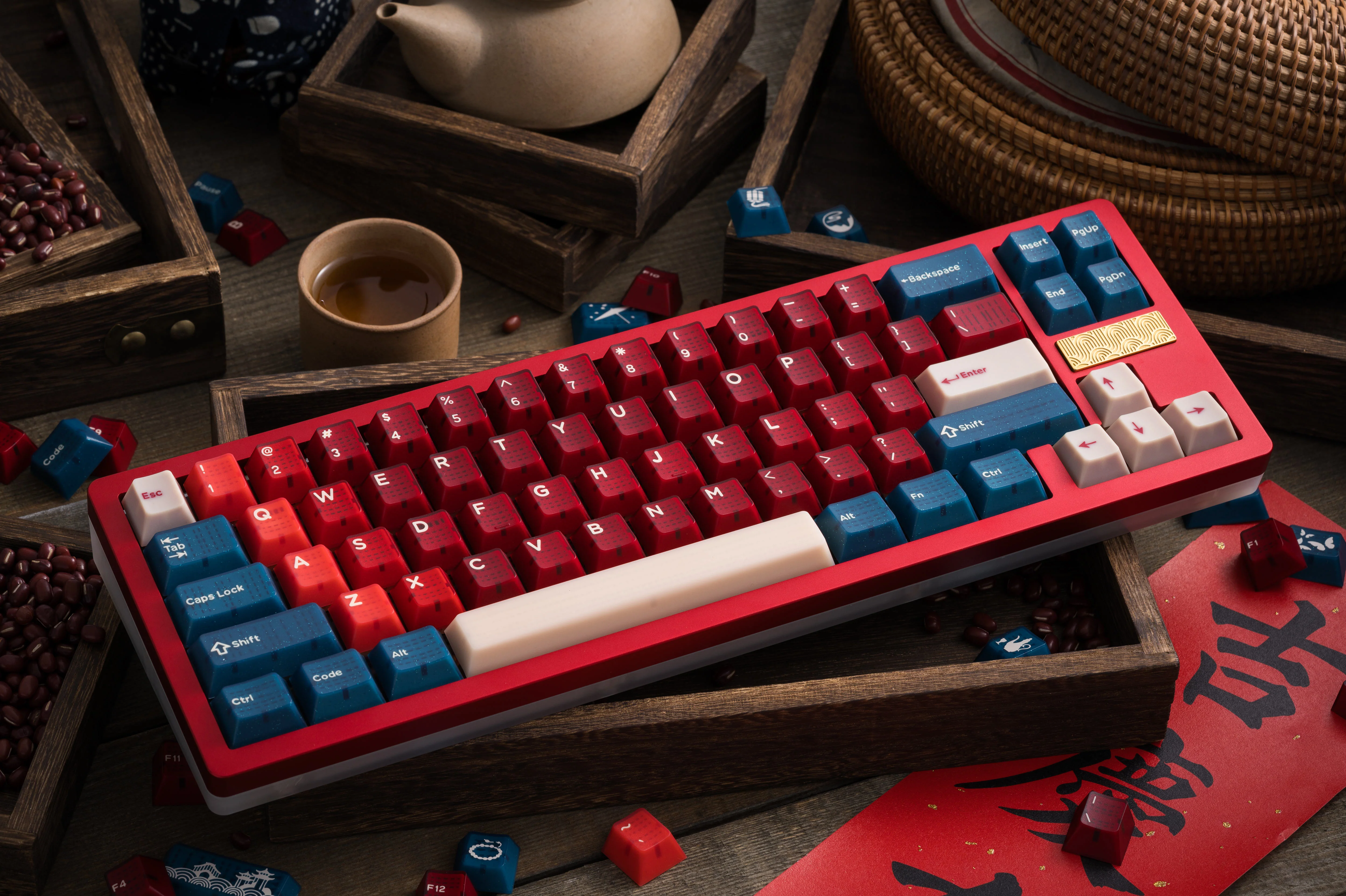 [In-stock] Hifi Fox x Domikey Red Bean ABS Doubleshot Cherry Profile Keycap Set - Image 3