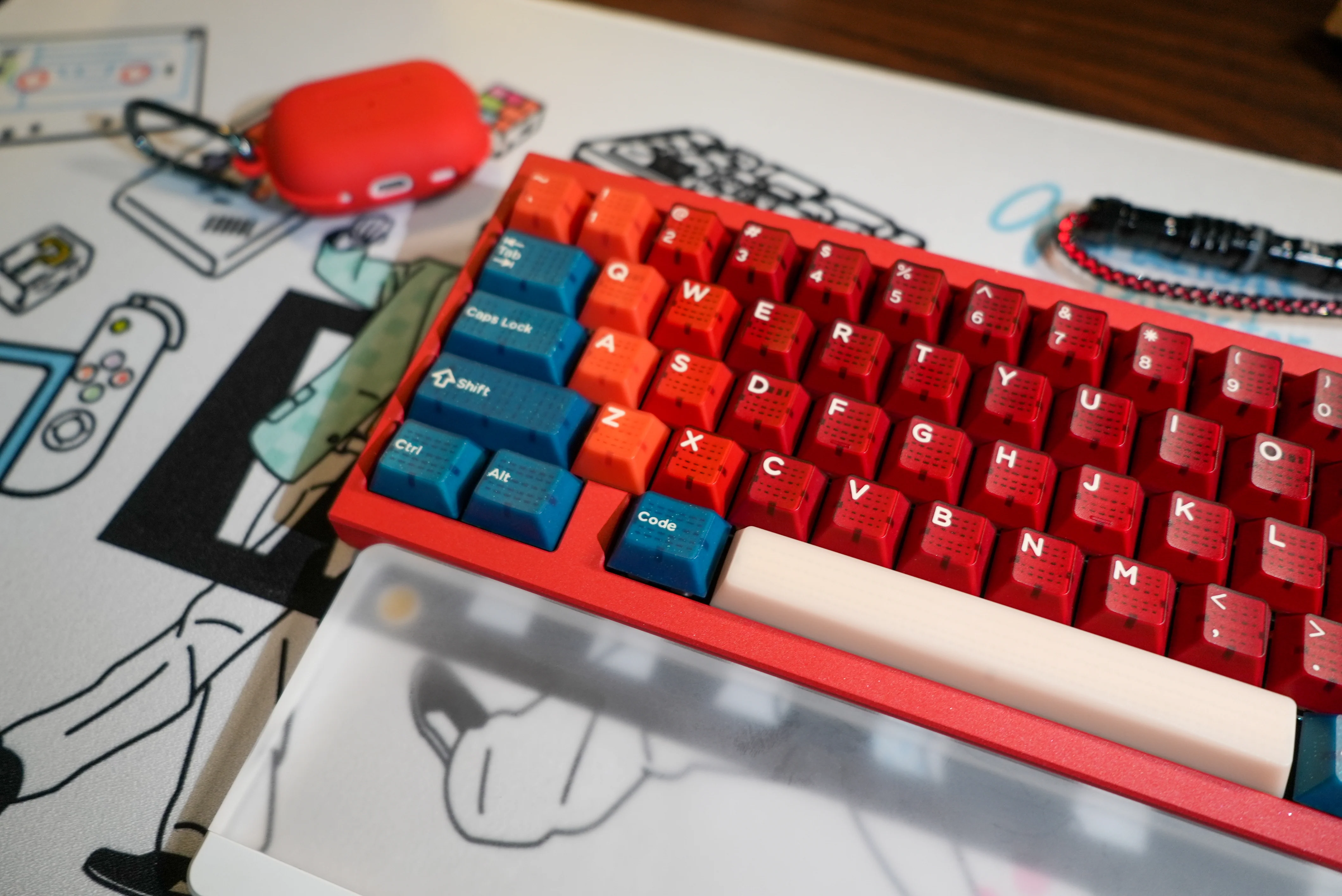 [In-stock] Hifi Fox x Domikey Red Bean ABS Doubleshot Cherry Profile Keycap Set - Image 7