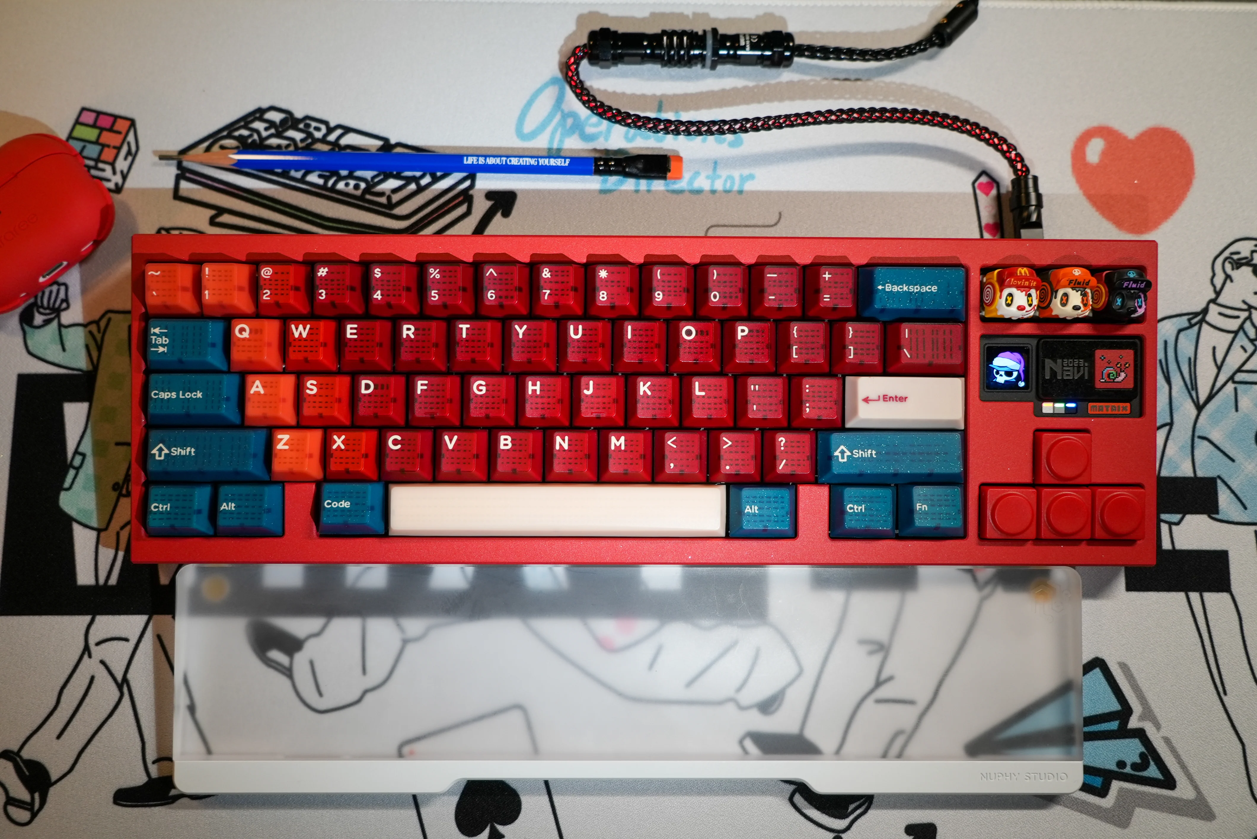 [In-stock] Hifi Fox x Domikey Red Bean ABS Doubleshot Cherry Profile Keycap Set - Image 8