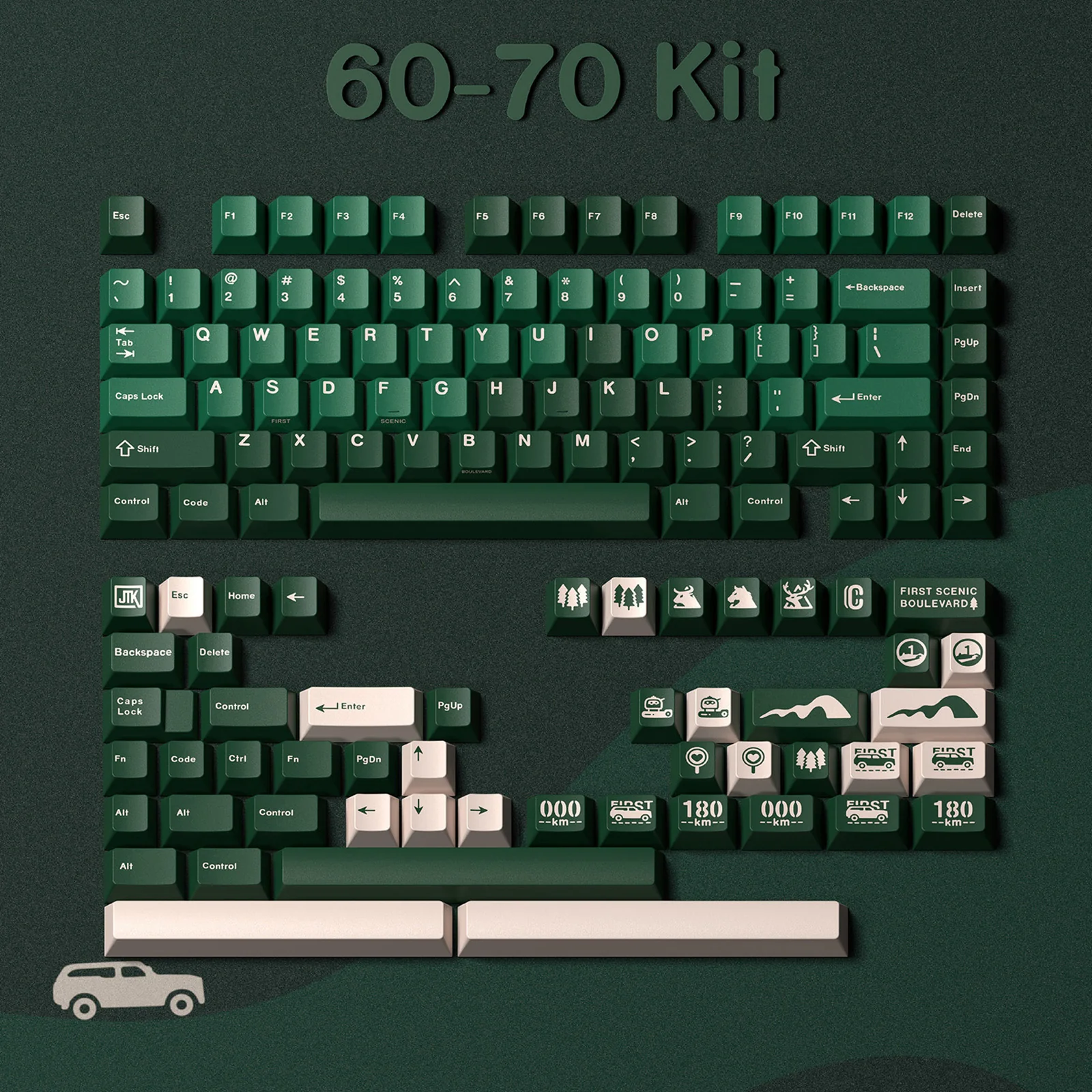 [In-stock] JTK Boulevard Cherry Profile Doubleshot ABS Keycap Set - Image 5