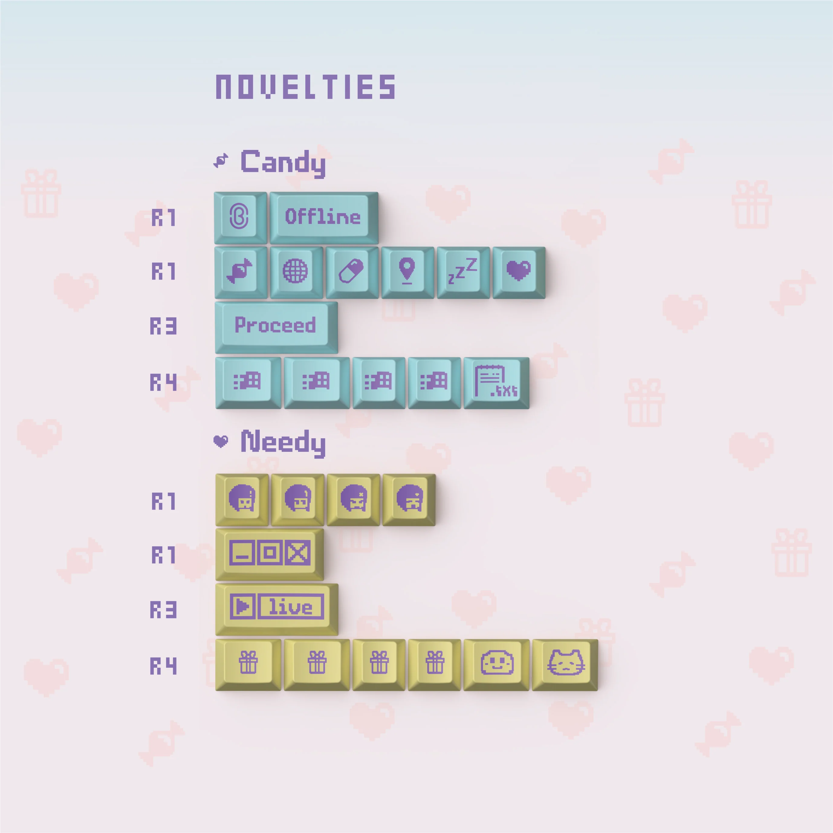 [In-stock] JTK NEEDY CANDY Cherry Profile Doubleshot ABS Keycap Set - Image 8