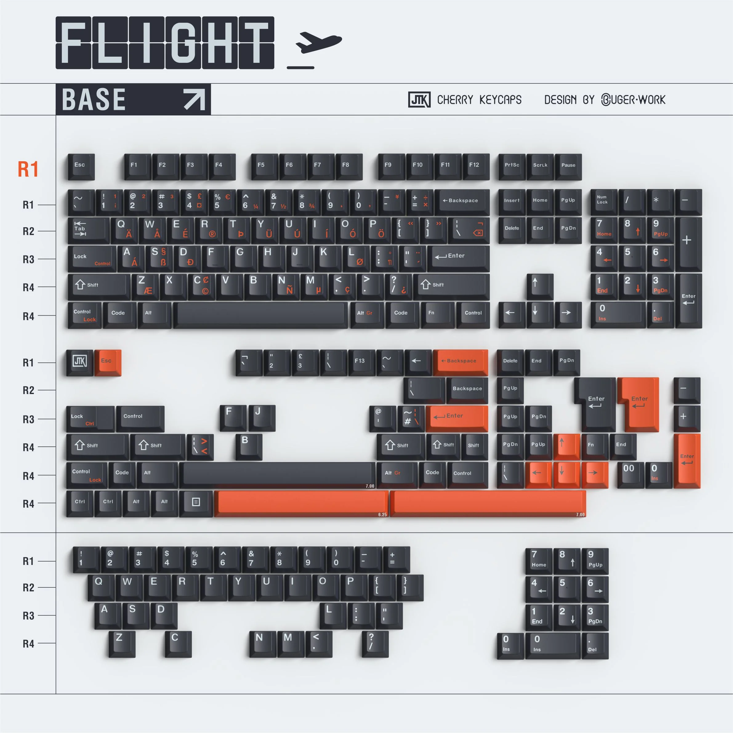 [In-stock] JTK FLIGHT Cherry Profile Doubleshot ABS Keycap Set - Image 8