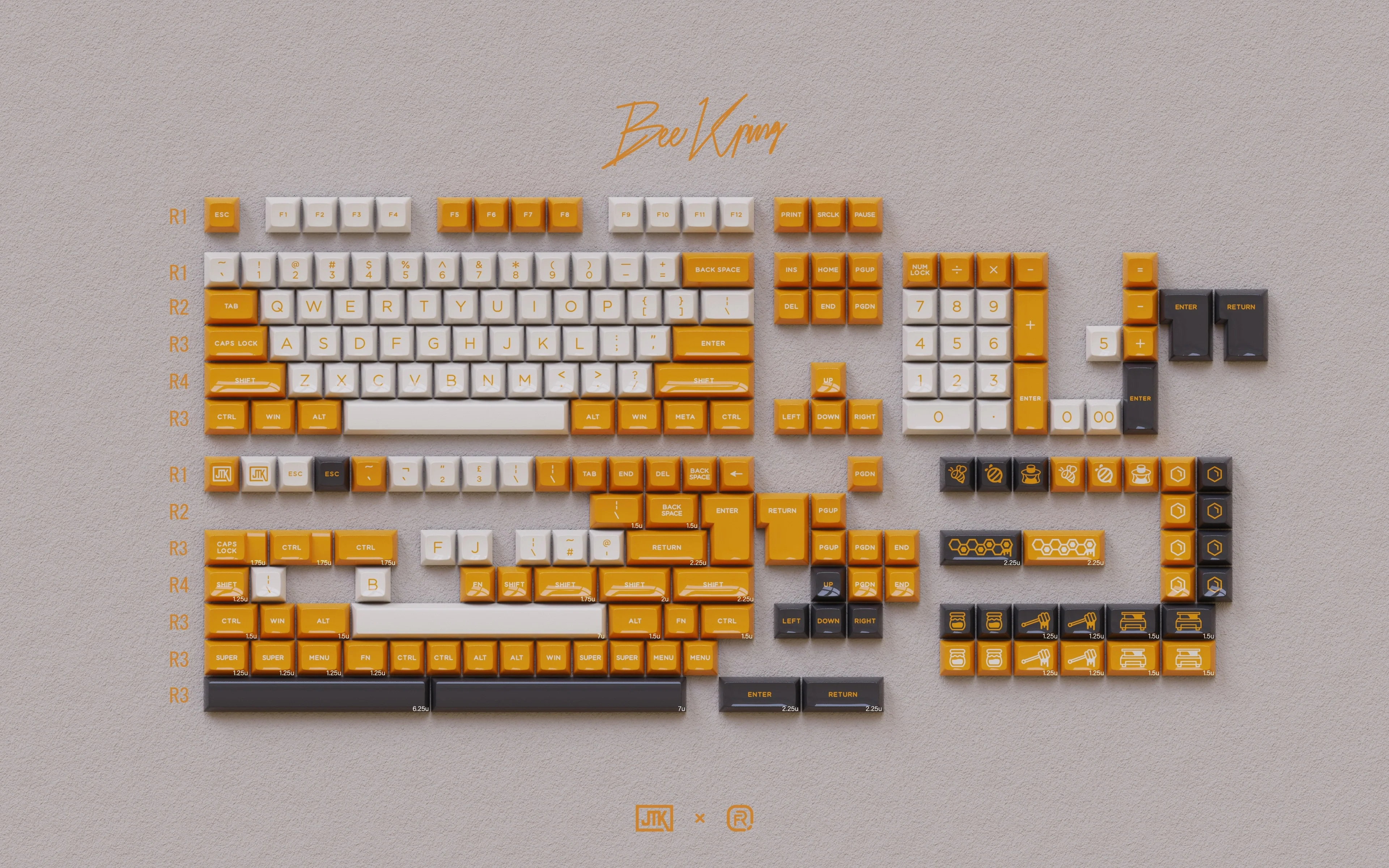 JTK HSA Bee Keeping ABS Doubleshot Glossy Surface Keycap Set - Image 10