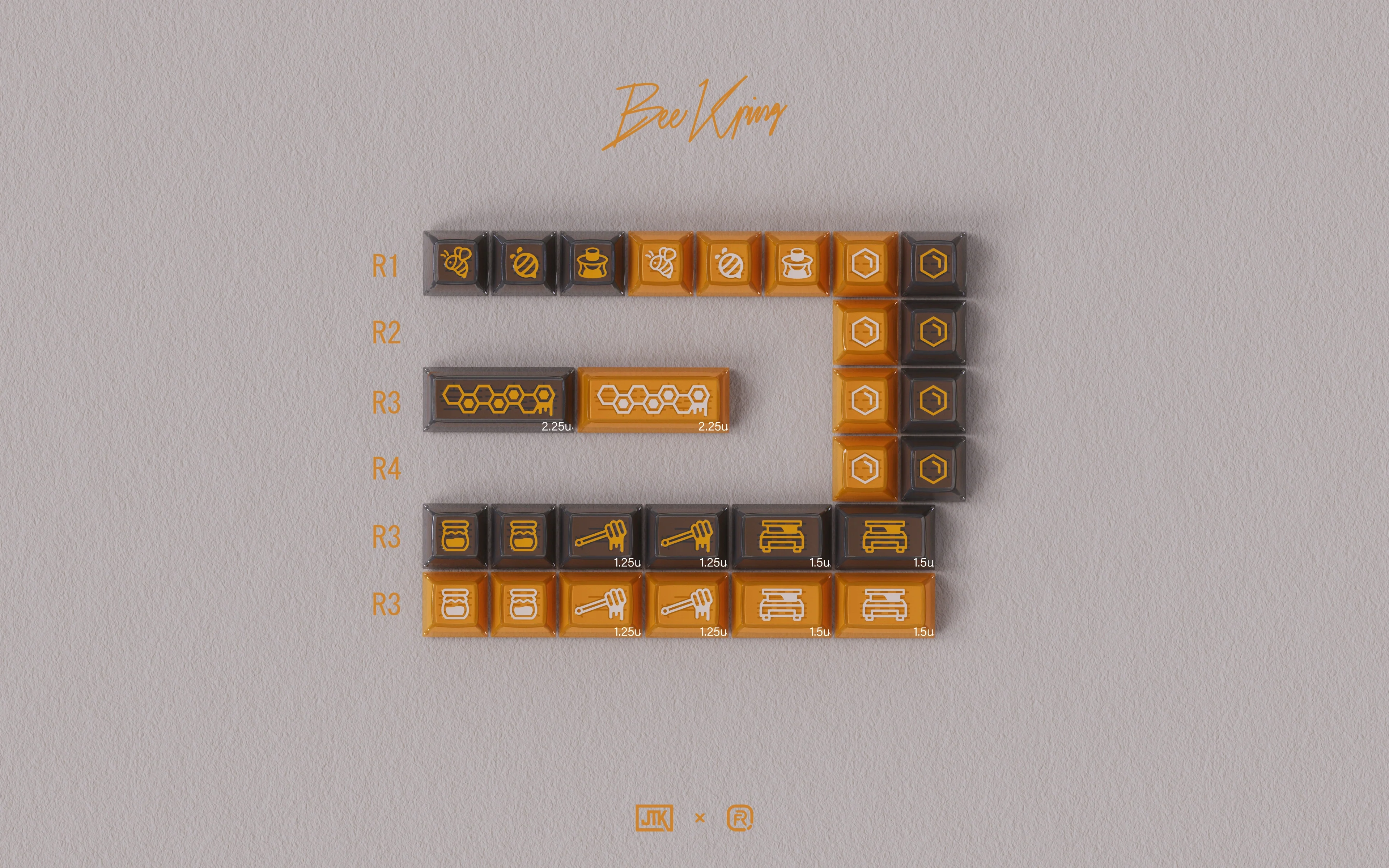 JTK HSA Bee Keeping ABS Doubleshot Glossy Surface Keycap Set - Image 11