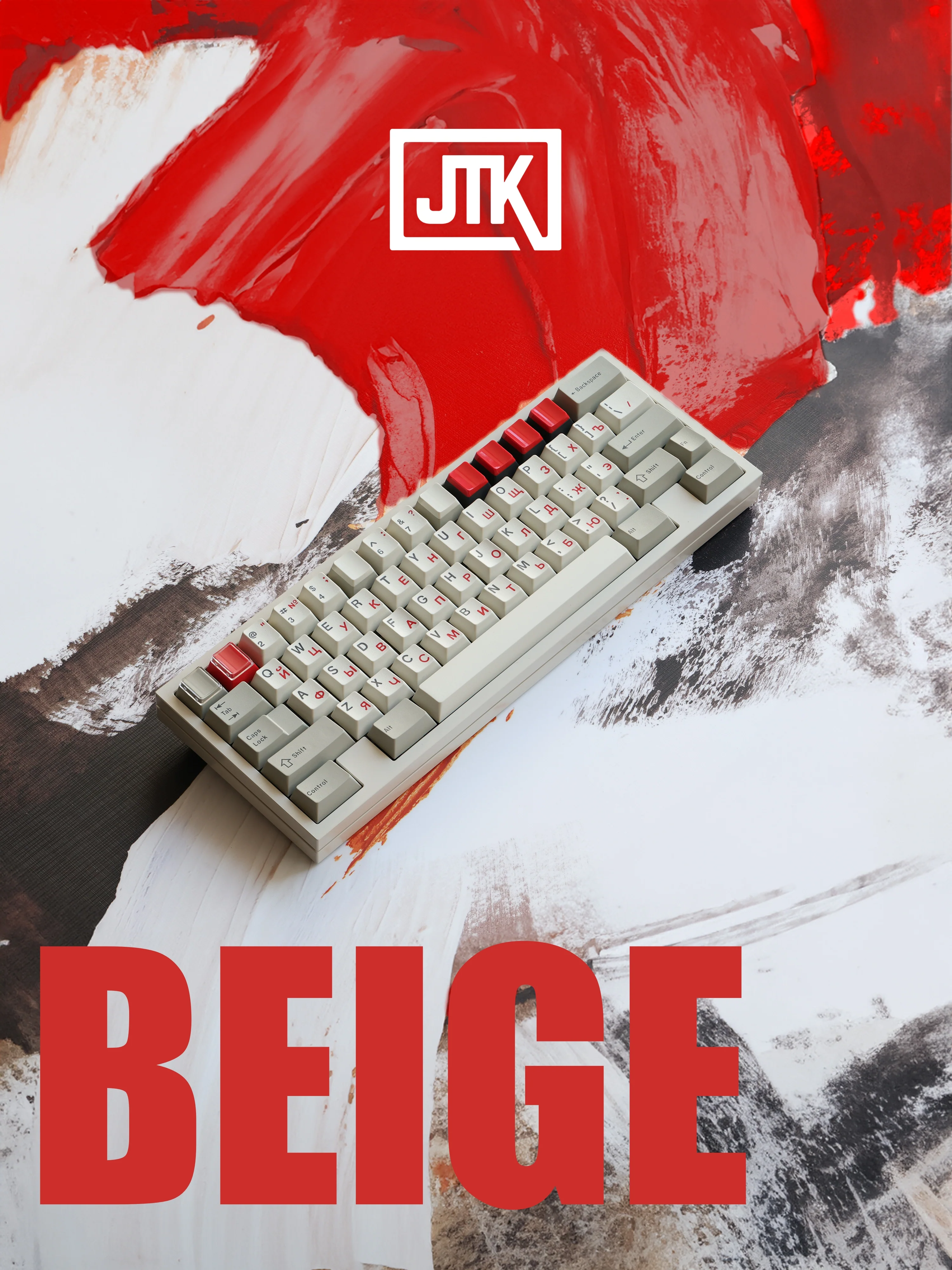 JTK Beige Cherry Profile PBT&ABS Tripeshot Keycap Set
