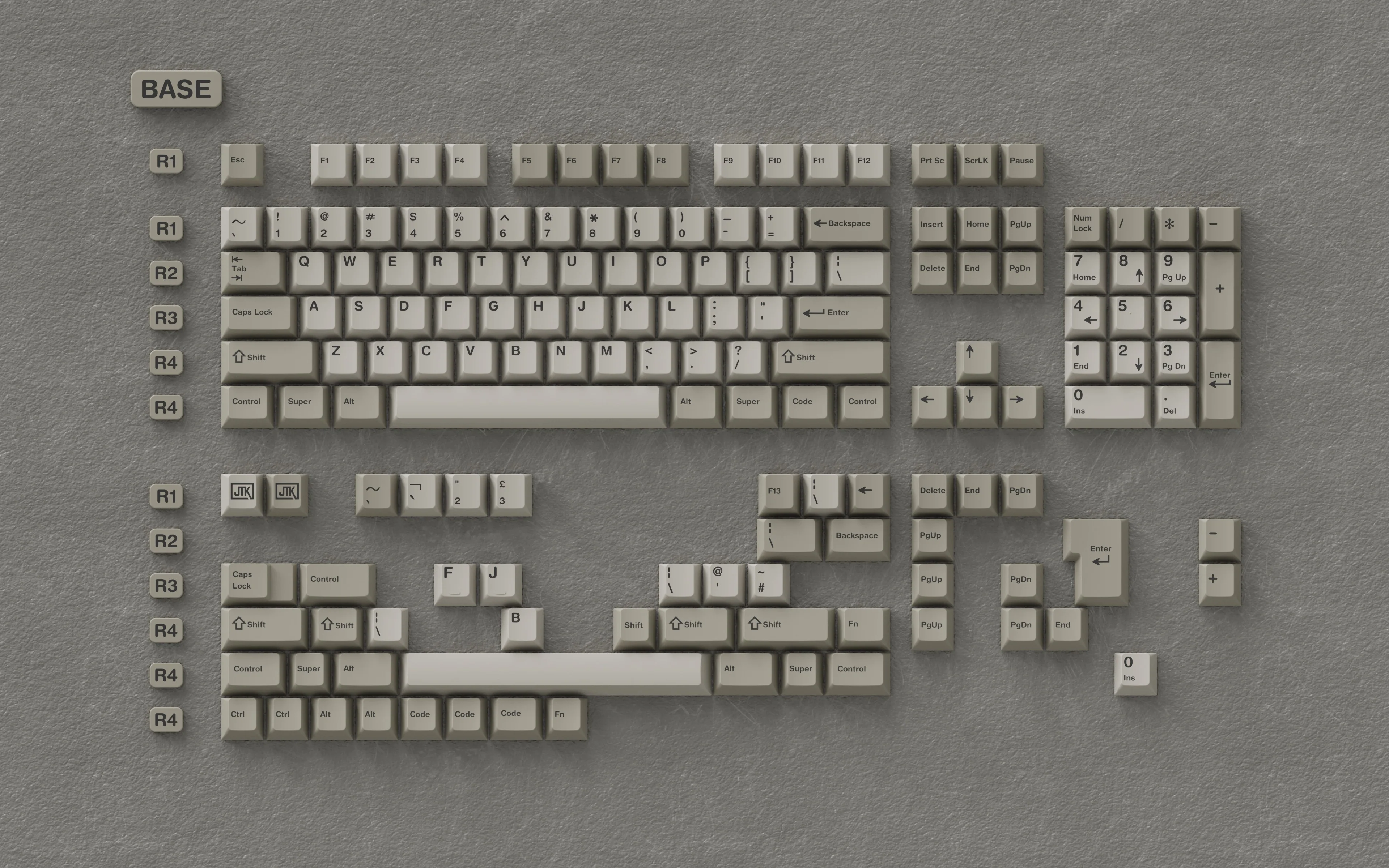 JTK Beige Cherry Profile PBT&ABS Tripeshot Keycap Set - Image 10