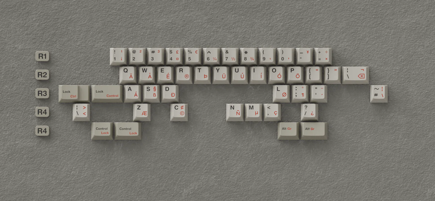 JTK Beige Cherry Profile PBT&ABS Tripeshot Keycap Set - Image 12