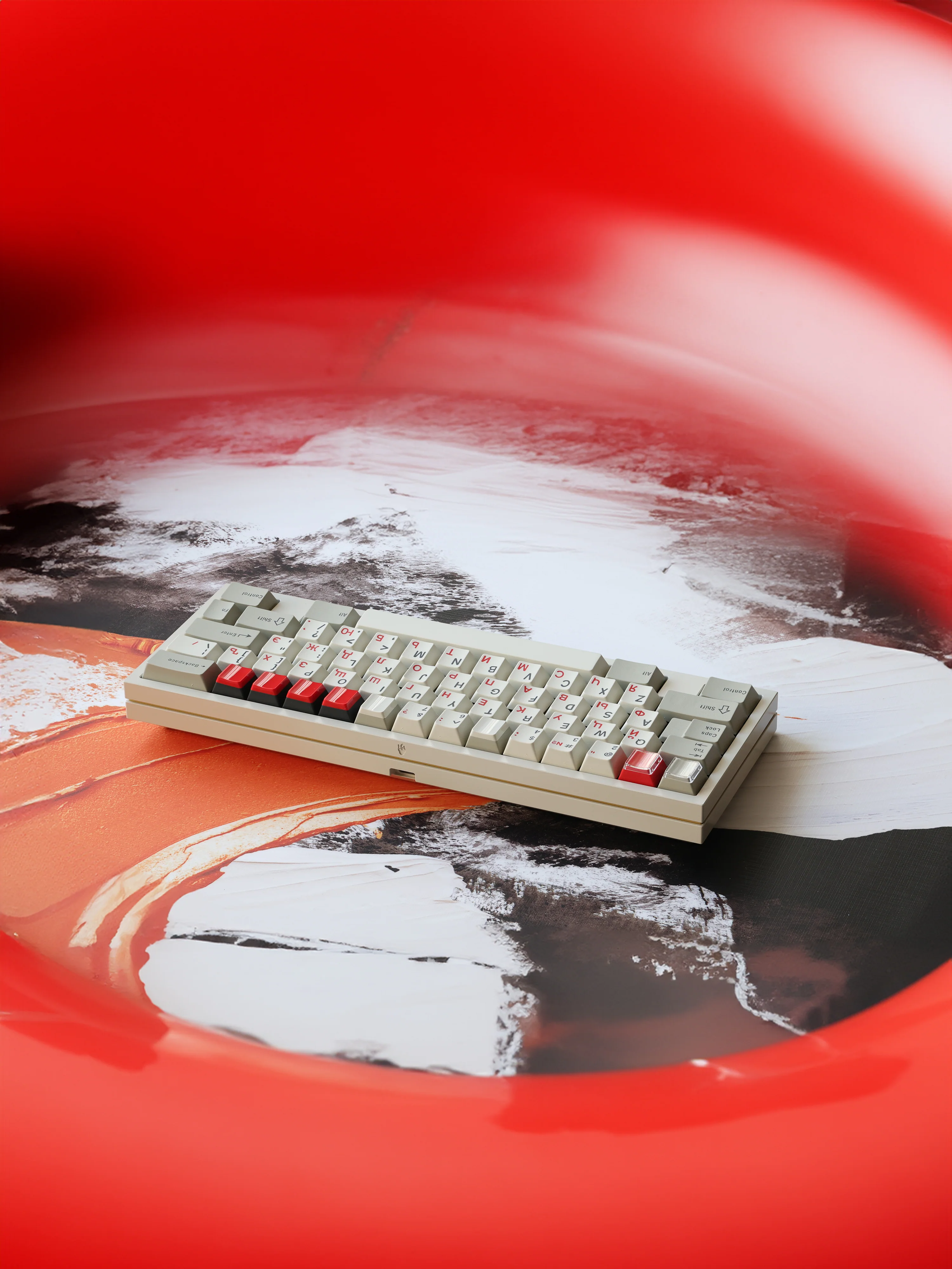 JTK Beige Cherry Profile PBT&ABS Tripeshot Keycap Set - Image 3
