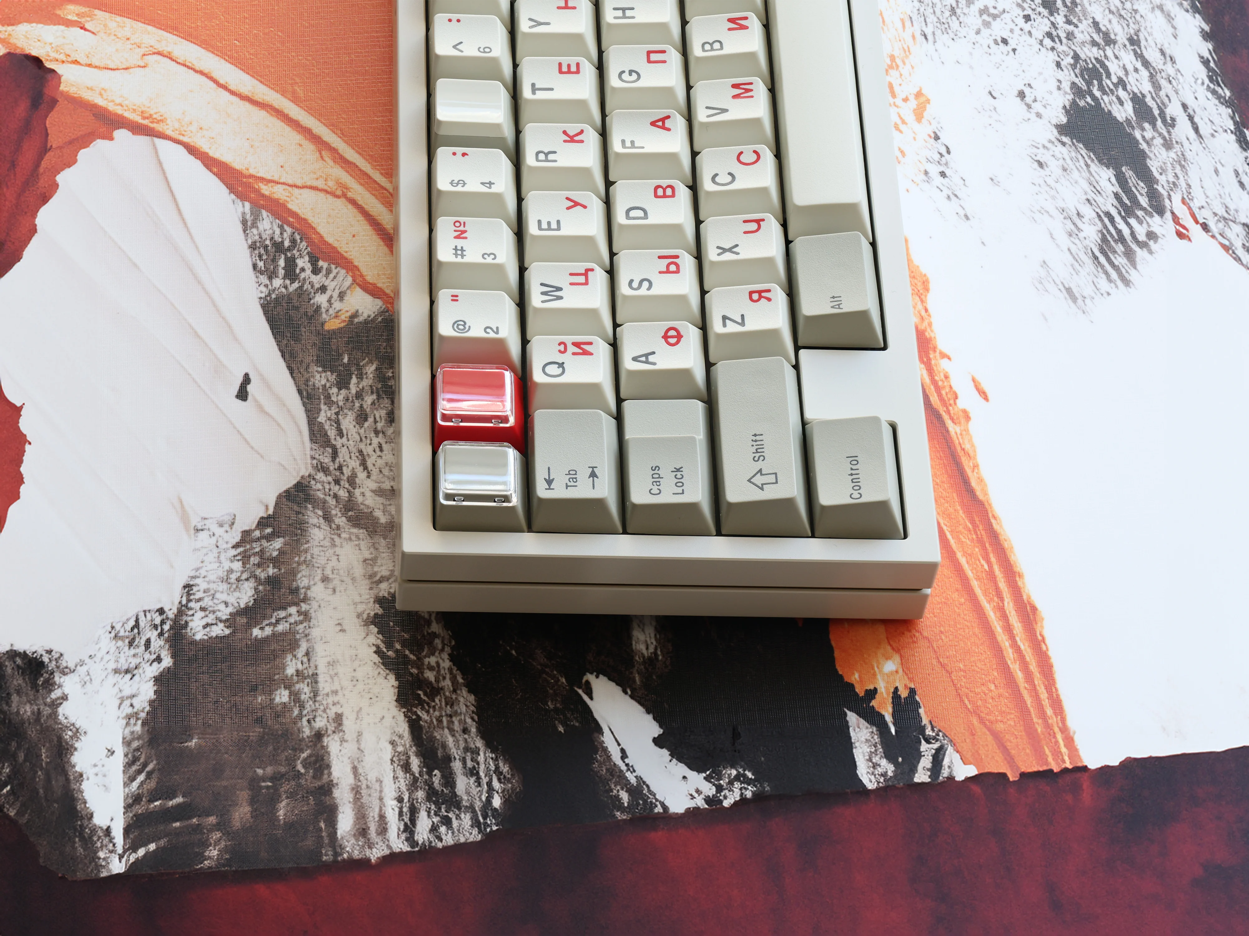 JTK Beige Cherry Profile PBT&ABS Tripeshot Keycap Set - Image 6
