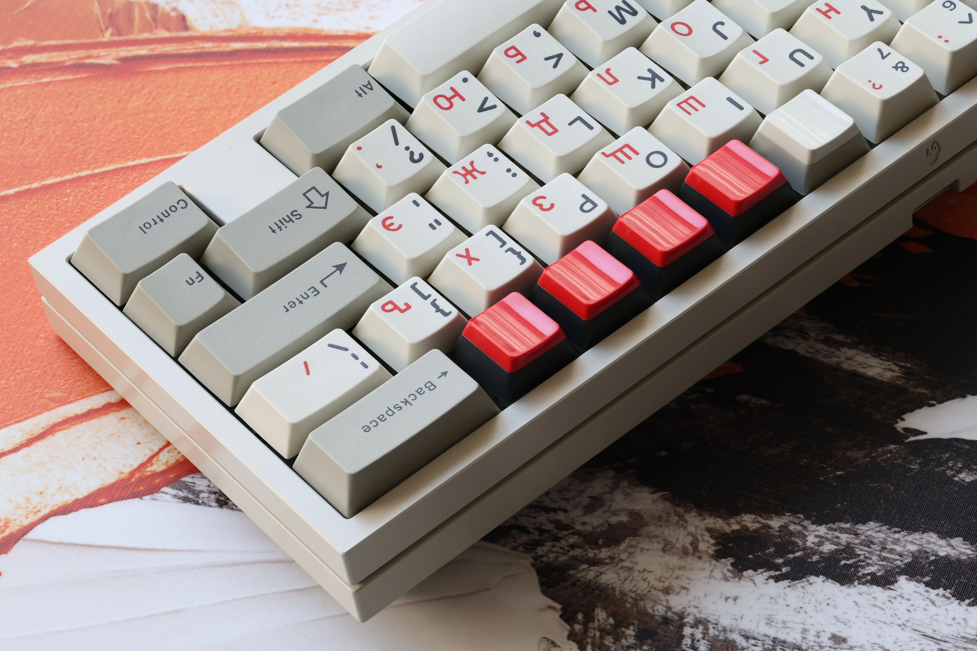 JTK Beige Cherry Profile PBT&ABS Tripeshot Keycap Set - Image 7