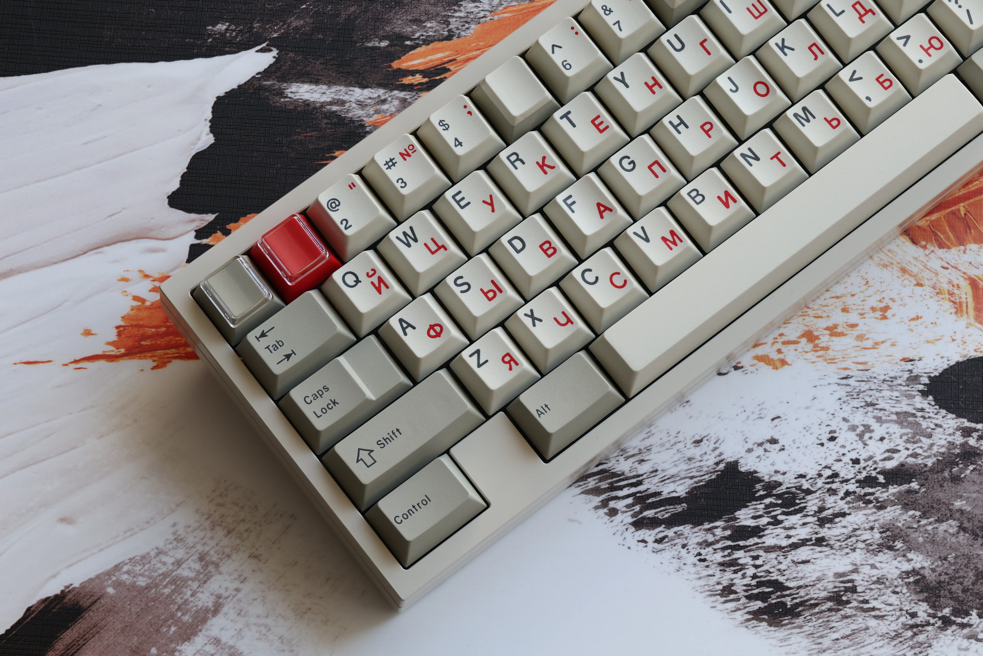JTK Beige Cherry Profile PBT&ABS Tripeshot Keycap Set - Image 8