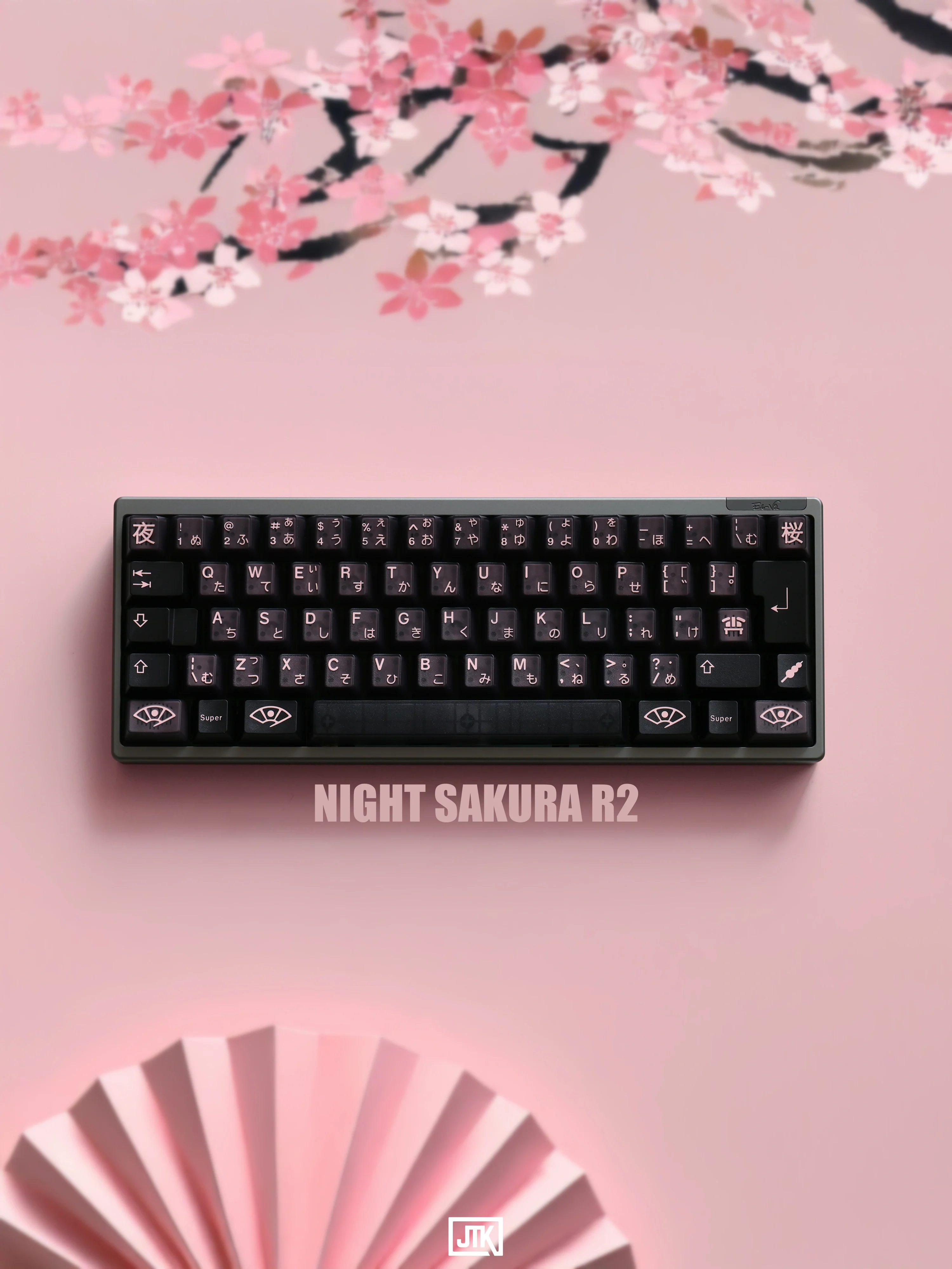 JTK NightSakura Cherry Profile ABS Tripeshot Keycap Set - Image 2