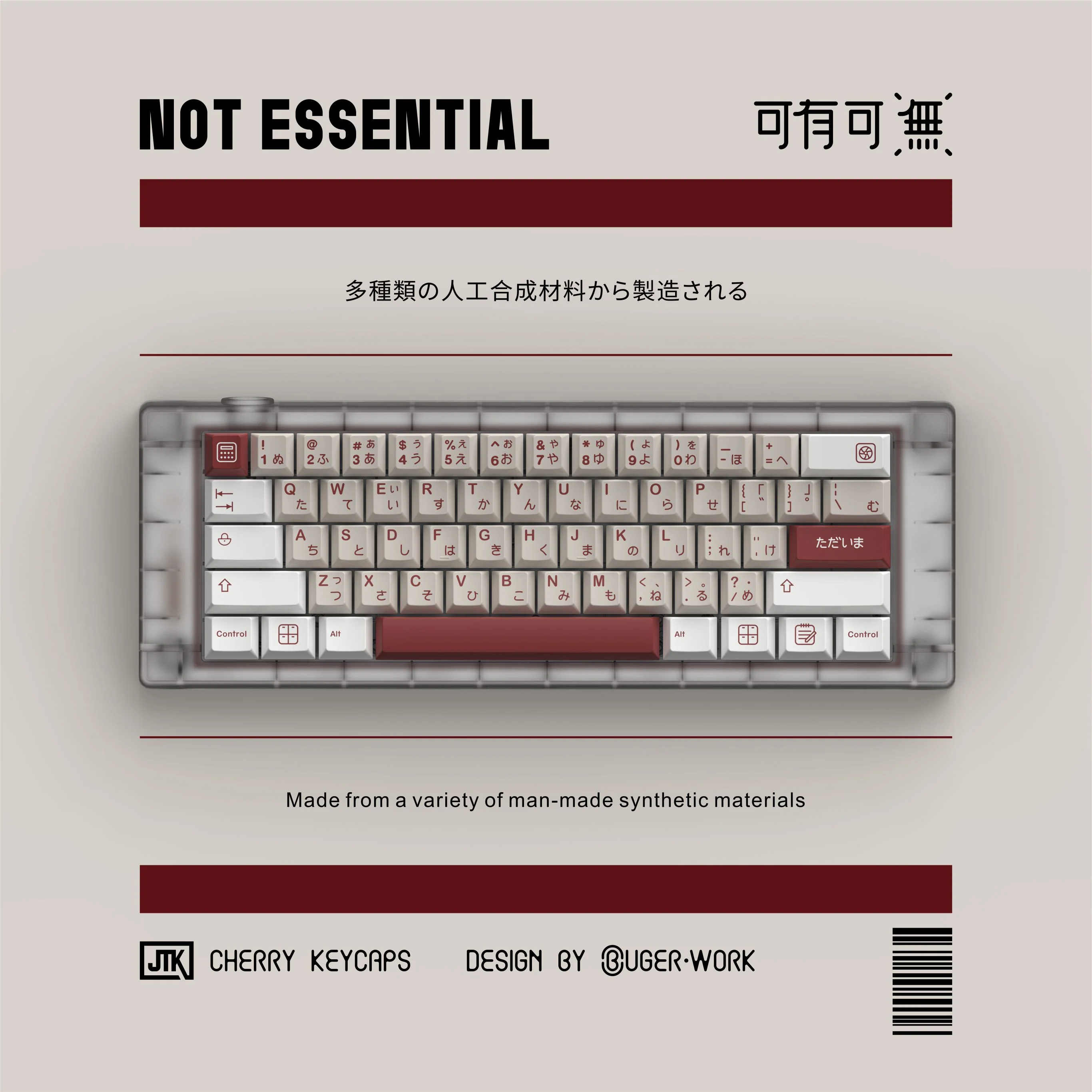 [In-stock] JTK Not Essential Cherry Profile Doubleshot ABS Keycap Set - Image 5