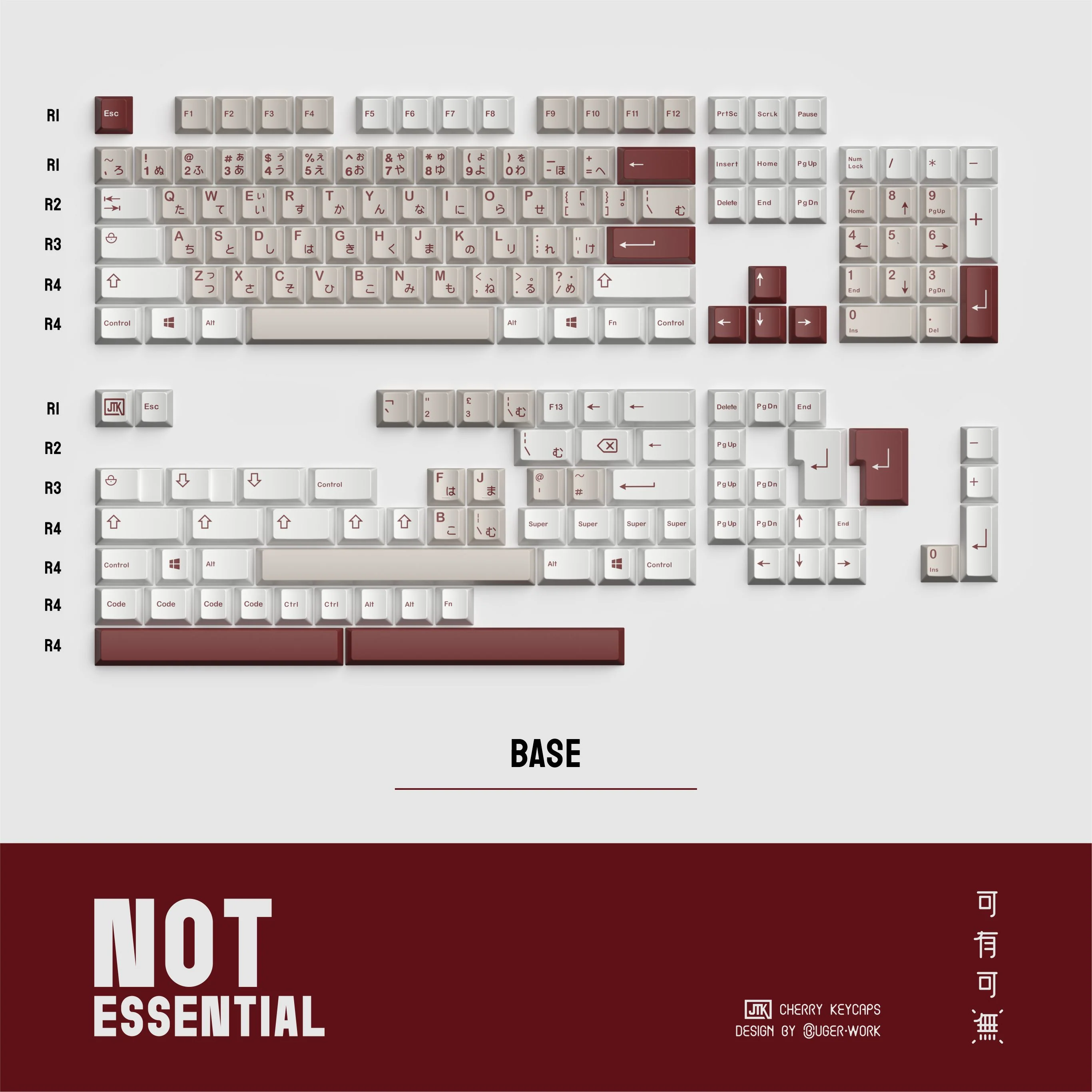[In-stock] JTK Not Essential Cherry Profile Doubleshot ABS Keycap Set - Image 6