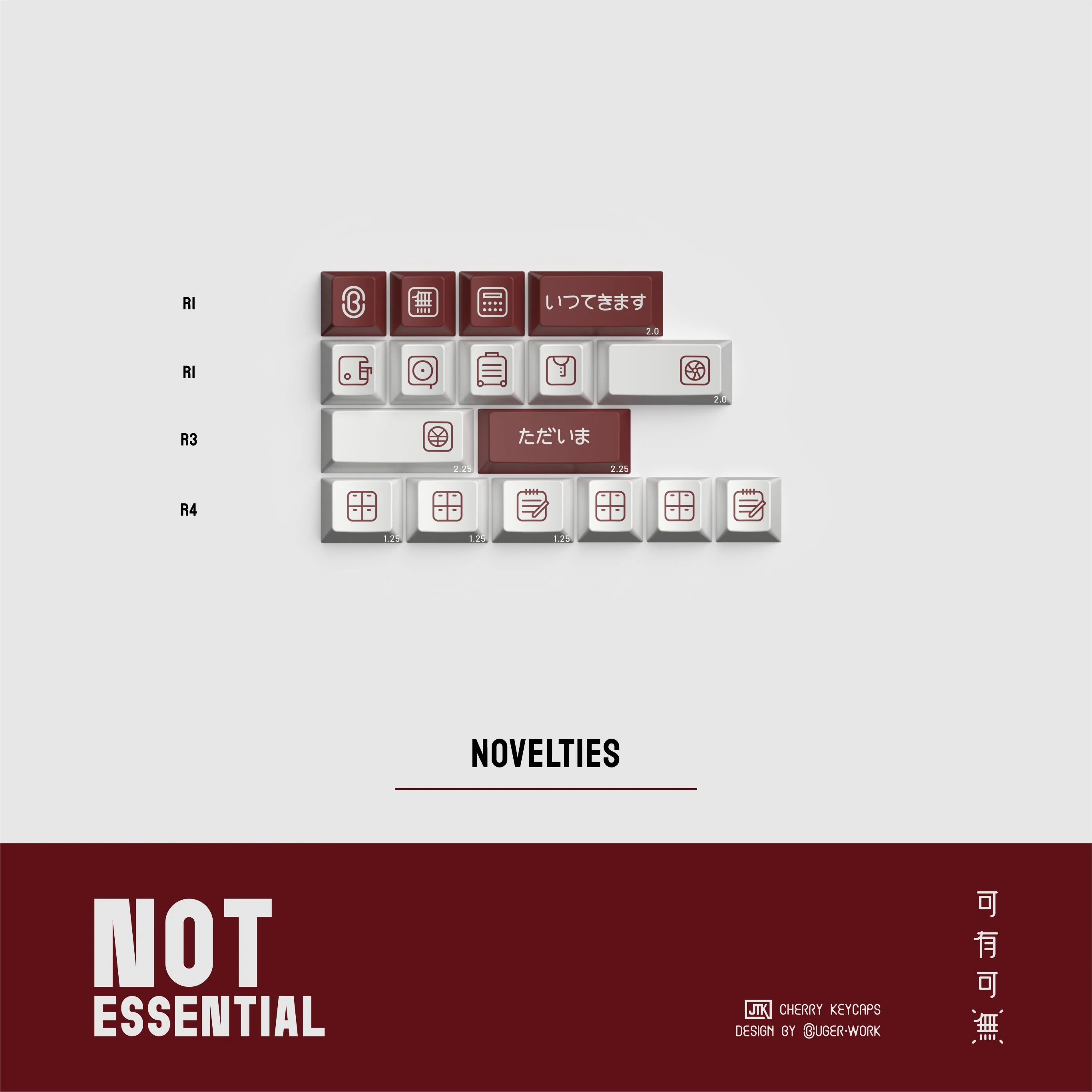 [In-stock] JTK Not Essential Cherry Profile Doubleshot ABS Keycap Set - Image 7