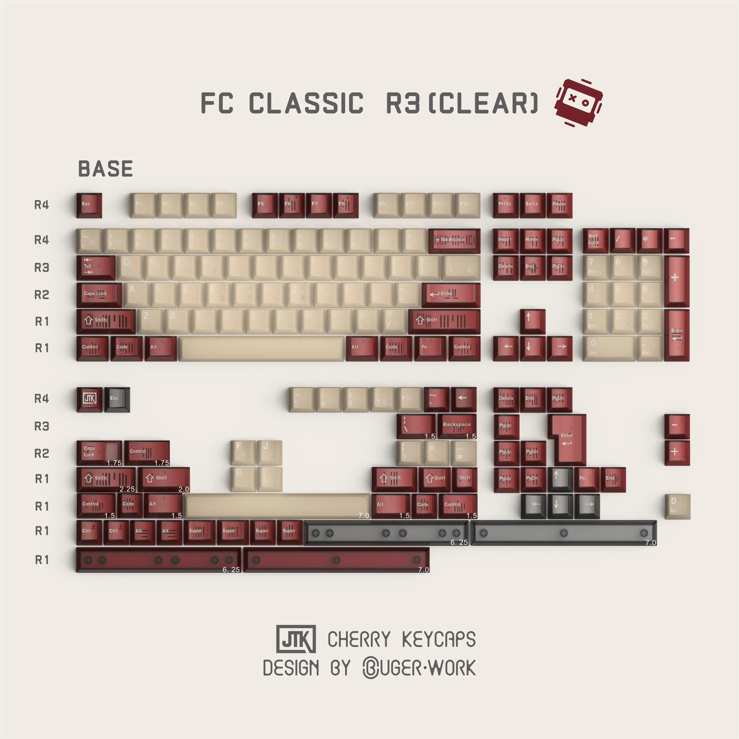 JTK FC CLASSIC Keycap Set R3 | Double Shot / Triple Shot PBT Keycaps - Image 14