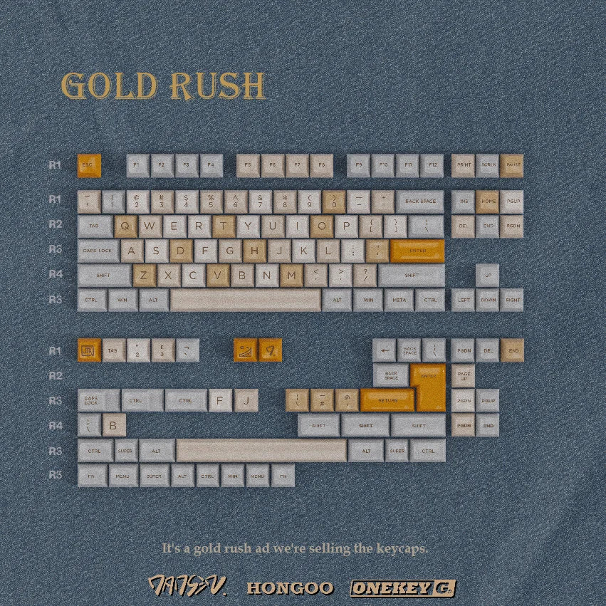 JTK HSA Gold Rush ABS Doubleshot Glossy Surface Keycap Set - Image 7