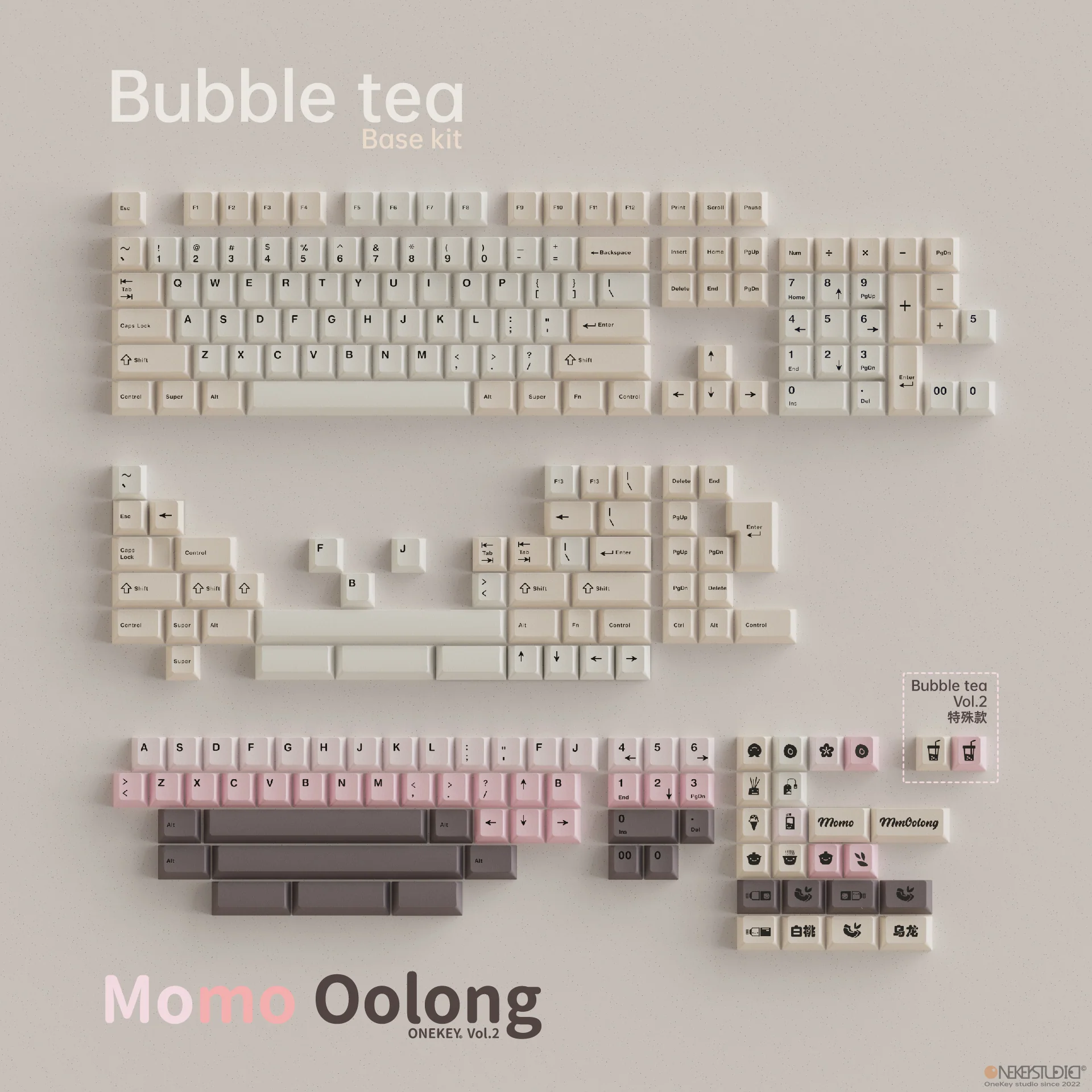 [Group Buy] Onekey Studio Bubble Tea Cherry Profile Keycaps - Image 2