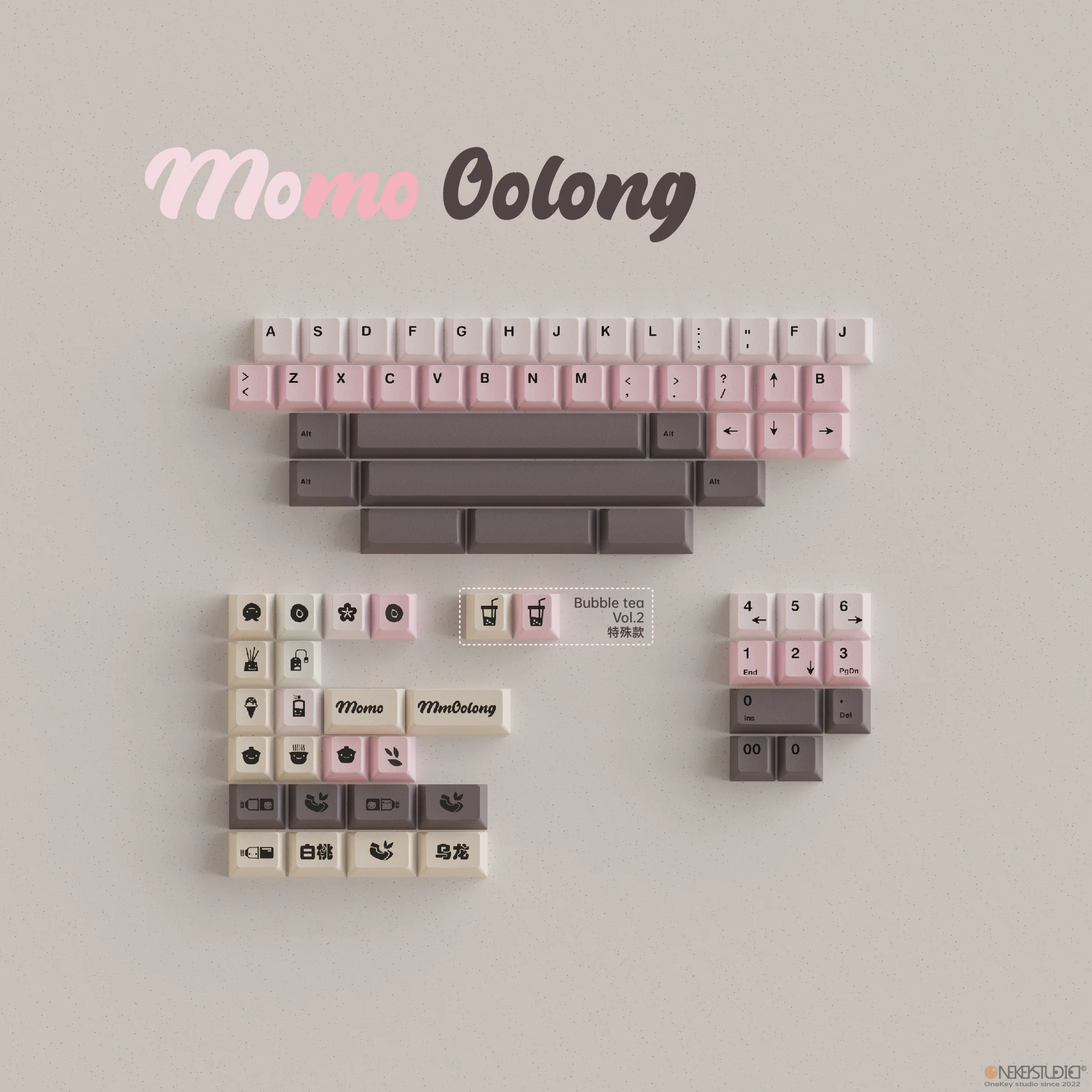 [Group Buy] Onekey Studio Bubble Tea Cherry Profile Keycaps - Image 3